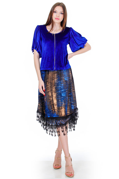 Fusta jerse pictata freeshipping - Liza Panait Online Boutique